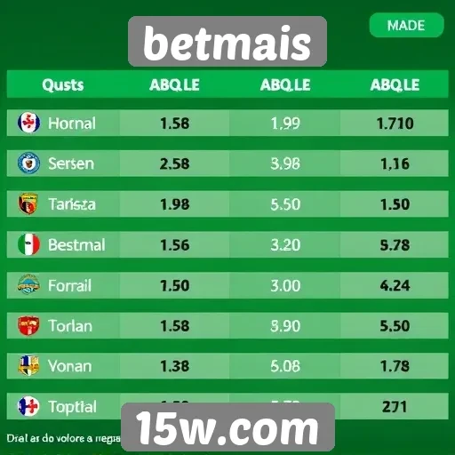 Comparativo entre odds de betmais e concorrentes